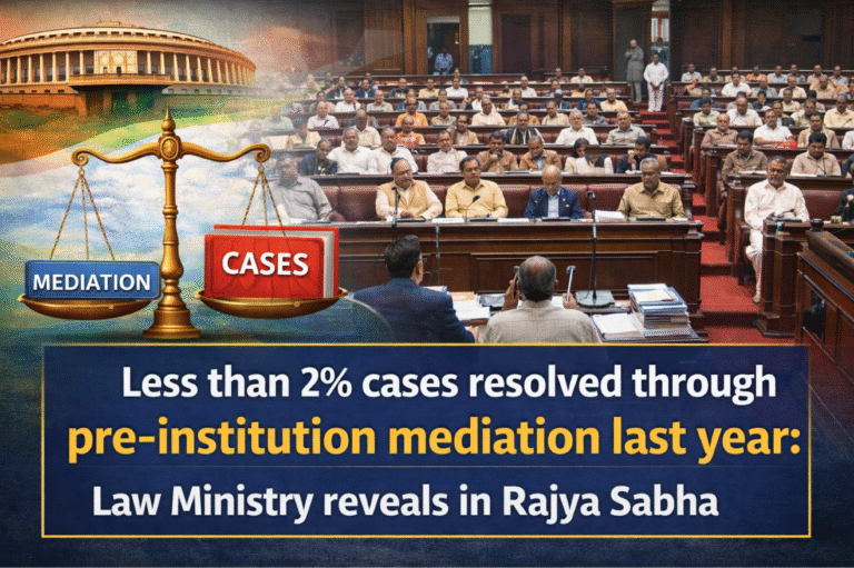 Less than 2% cases resolved through pre-institution mediation last year Law Ministry reveals in Rajya Sabha